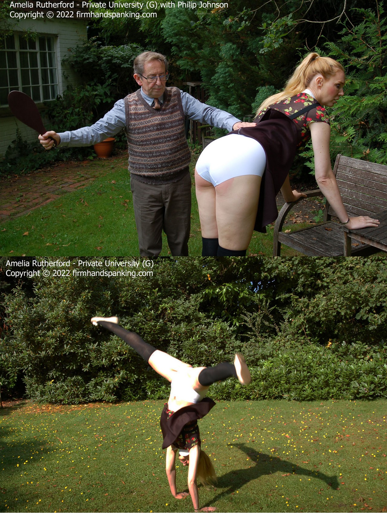 Firm Hand Spanking – MP4/HD – Amelia Rutherford – Private University – G/Cartwheeling Amelia Rutherford caught in the professor’s garden and paddled (Release date: Jan 24, 2022)