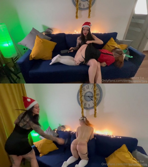 OnlyFans Spanking – MP4/Full HD – Divine Eve,Demoness Luna – Xmas Gift